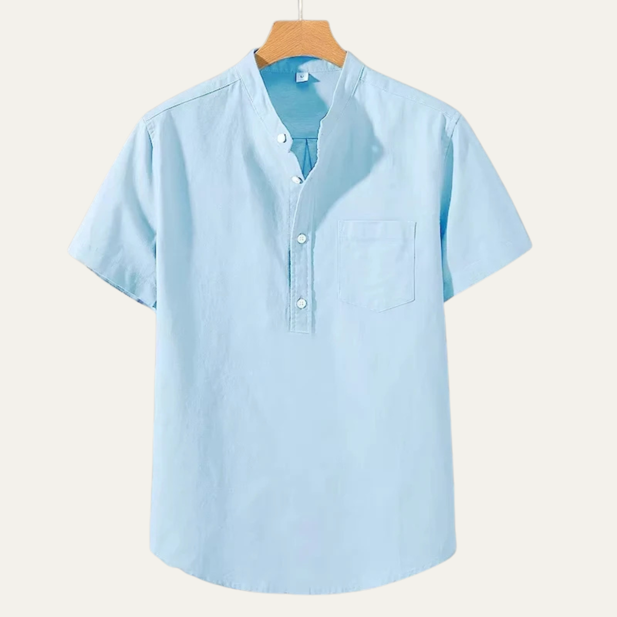 Blake | Men's Henley Shirt Gray Short Sleeve Casual