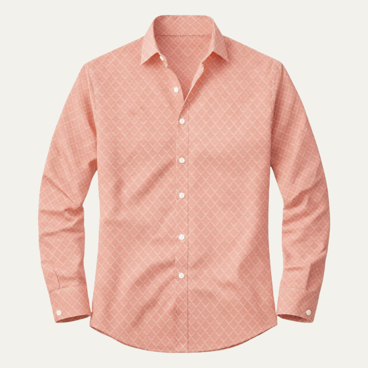 Kade | Men's Geometric Print Button Up Shirt Rose Pink
