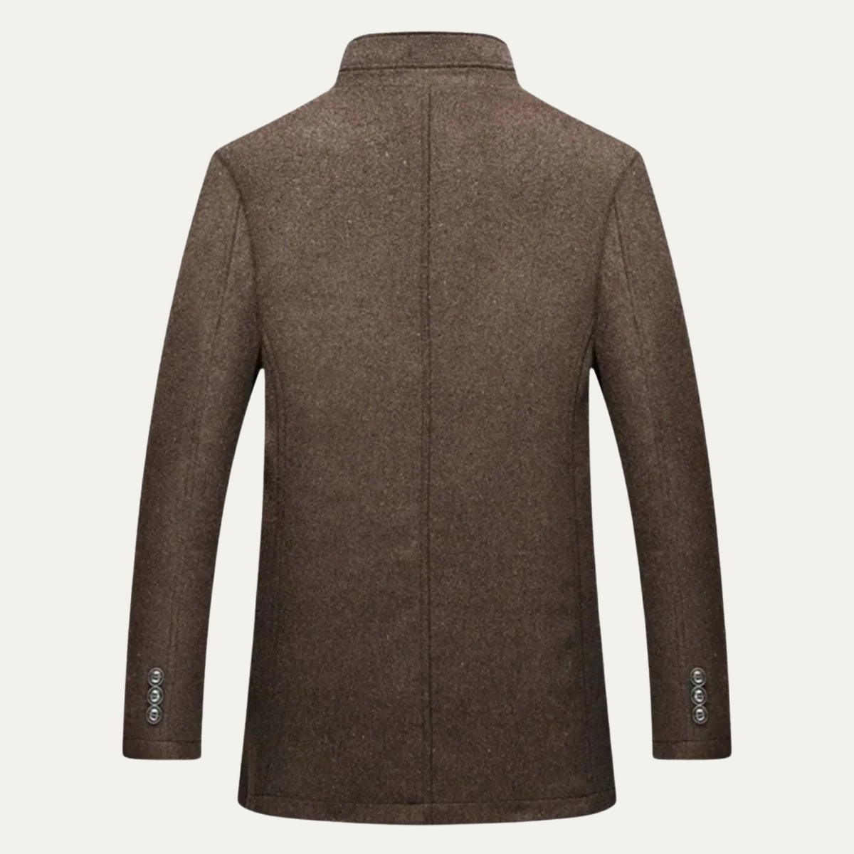 Callum | Men's Wool Blend Overcoat Brown Button Front