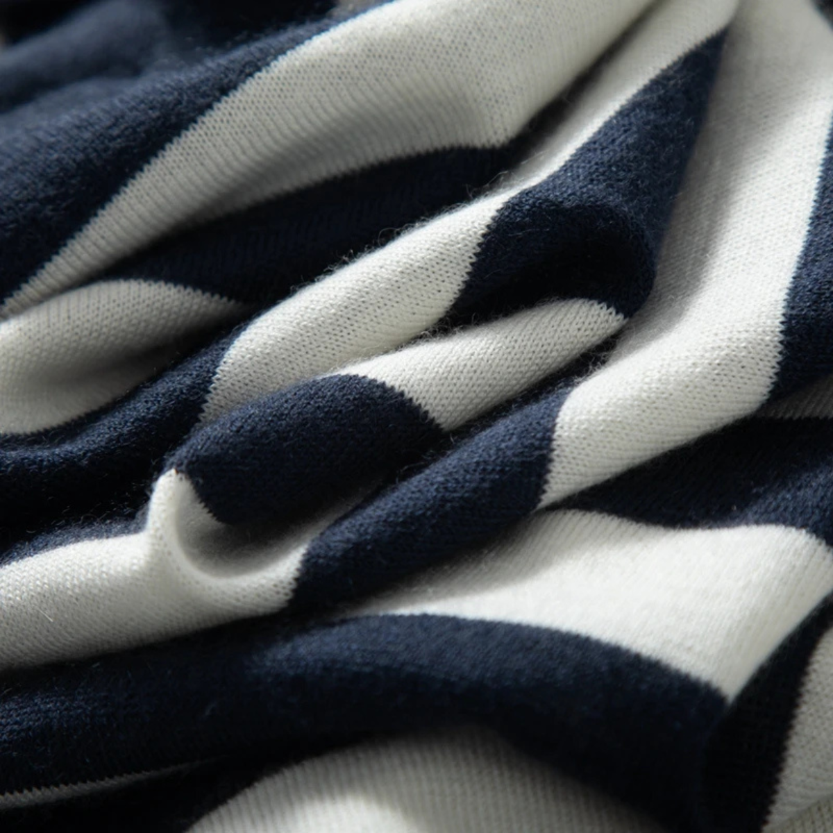 Sage | Men's Striped Crew Neck Sweater Navy White