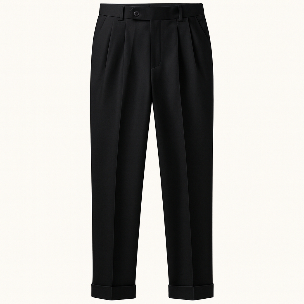 Callum | Men's Pleated Dress Pants Black Straight Fit