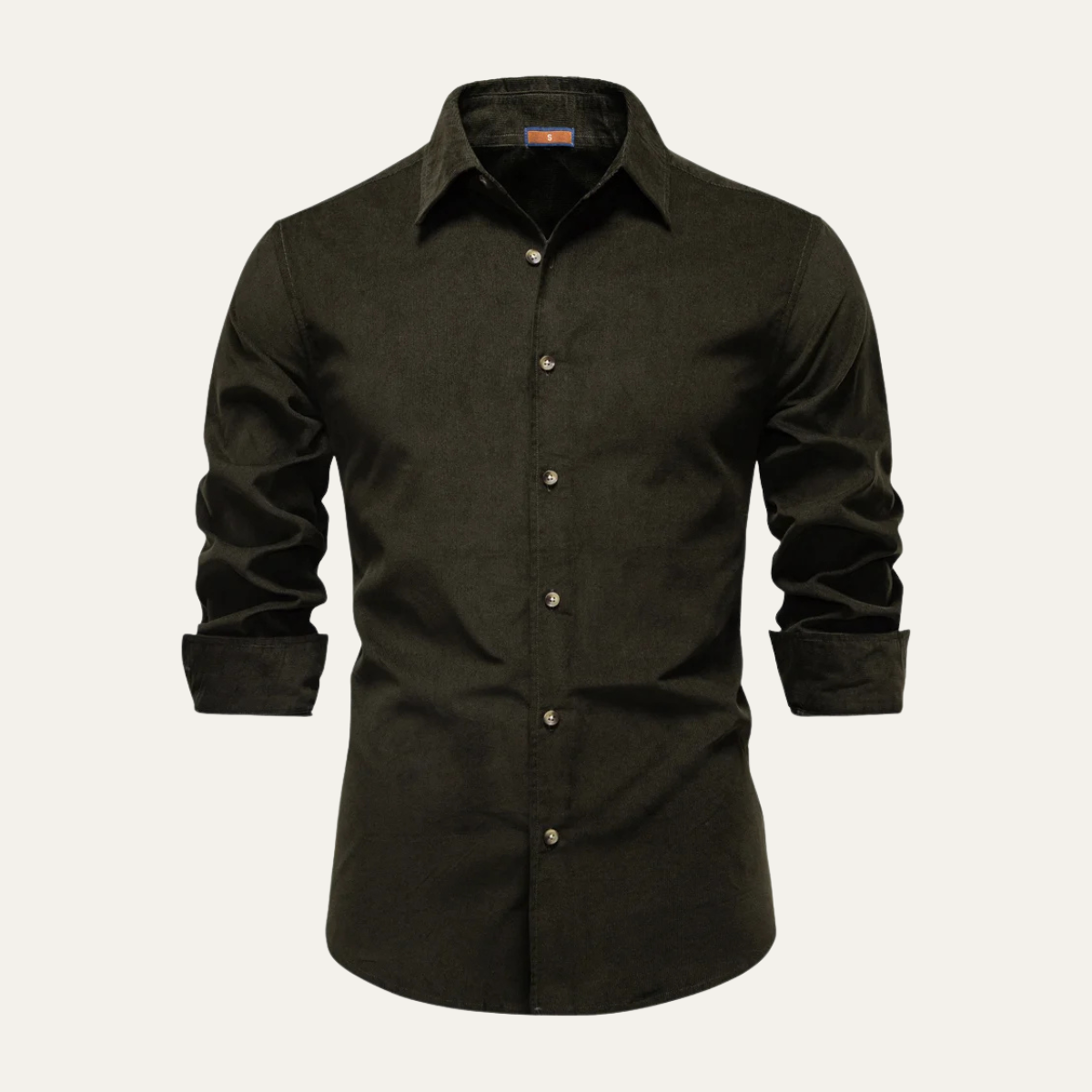 Beau | Men's Button Up Shirt Rust Corduroy Long Sleeve
