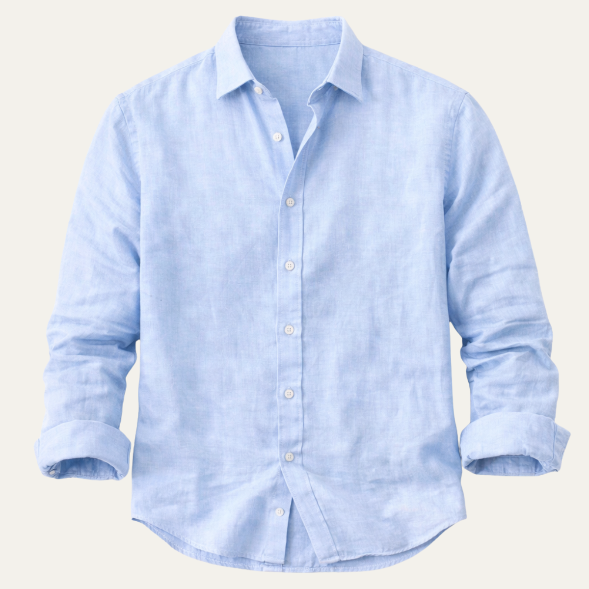 Wyatt | Men's Linen Shirt Light Blue Long Sleeve