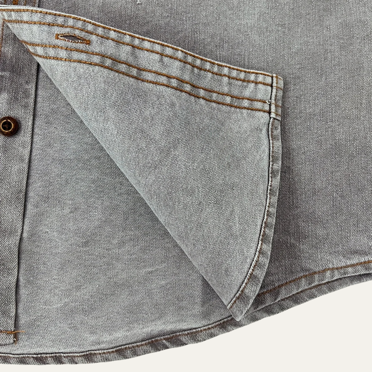 Axel | Men's Ripped Denim Shirt Gray Long Sleeve