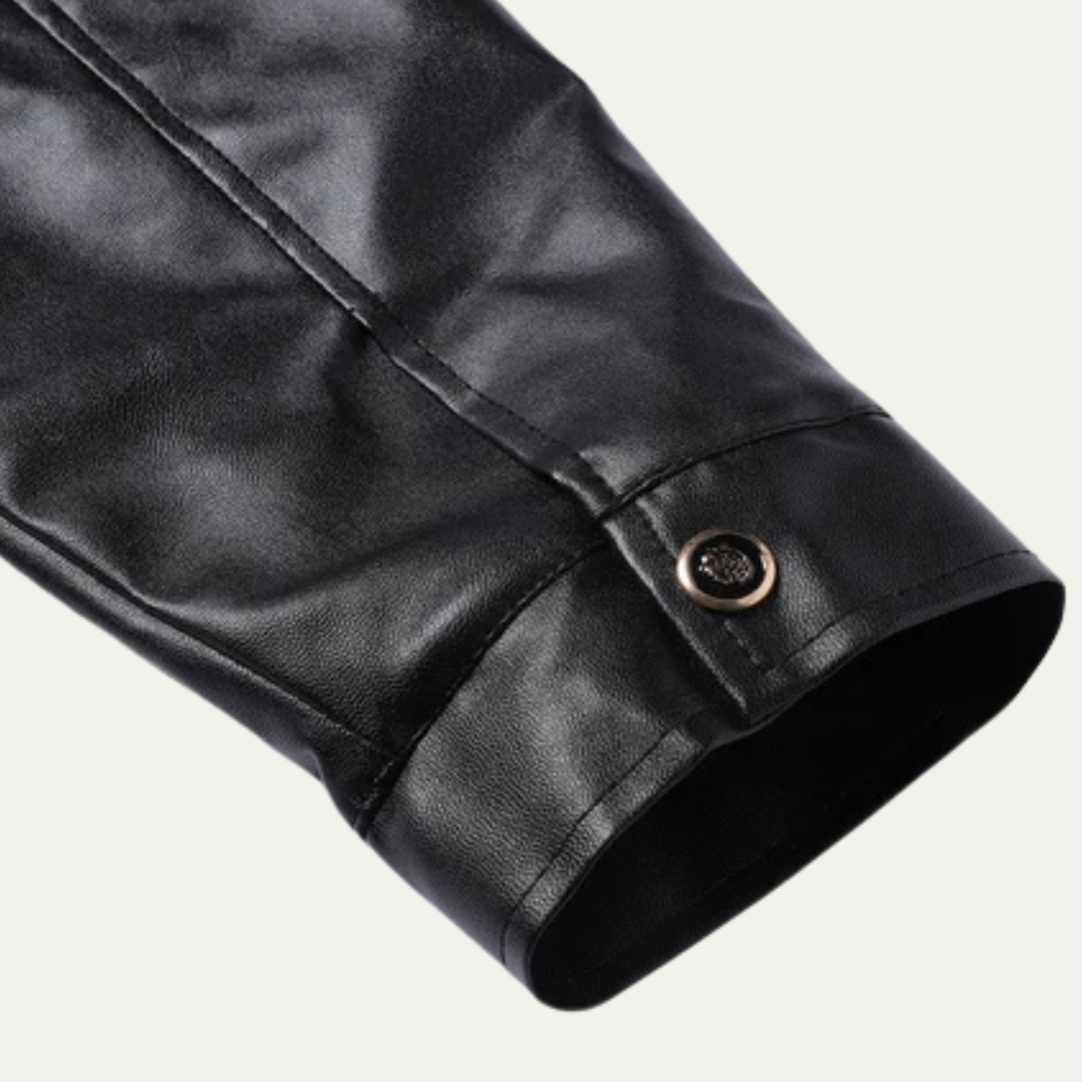 Voss | Men's Leather Jacket Black Fleece Lined