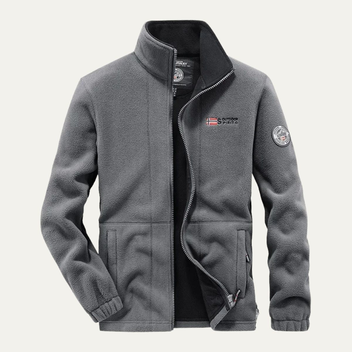 Axel | Men's Fleece Jacket Black Zip Up Lightweight