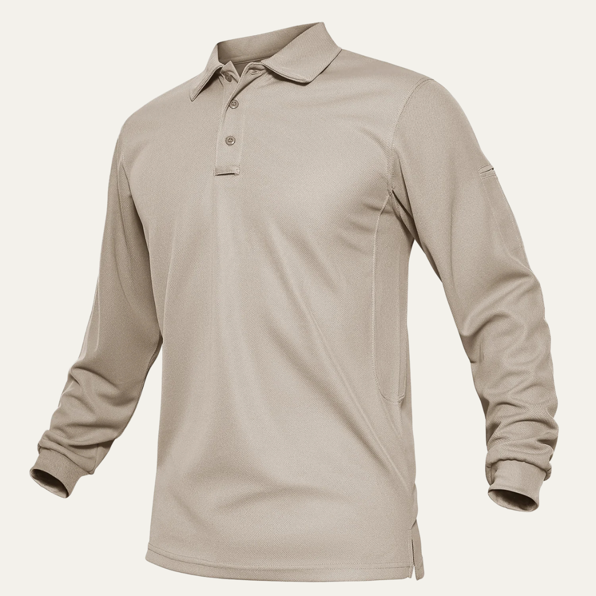 Beau | Men's Long Sleeve Polo Shirt Cream