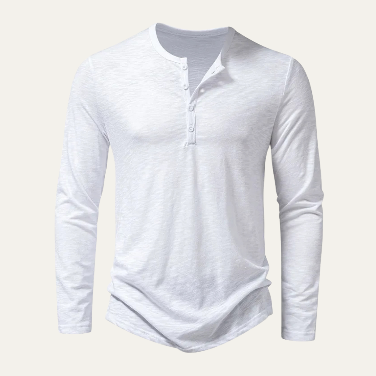 Axel | Men's Henley Shirt Black Long Sleeve Button Neck