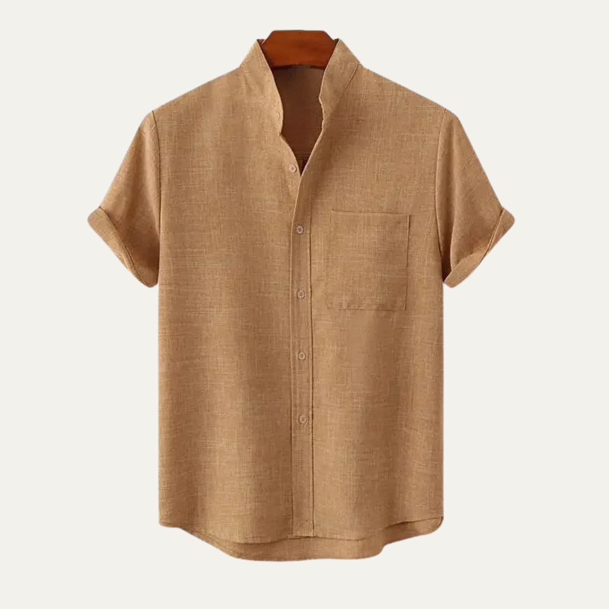 Axel | Men's Camp Collar Shirt Black Short Sleeve