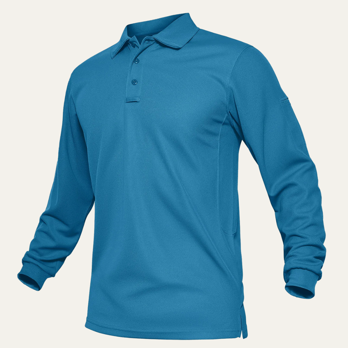 Maxim | Men's Long Sleeve Polo Shirt Teal Quick Dry Casual