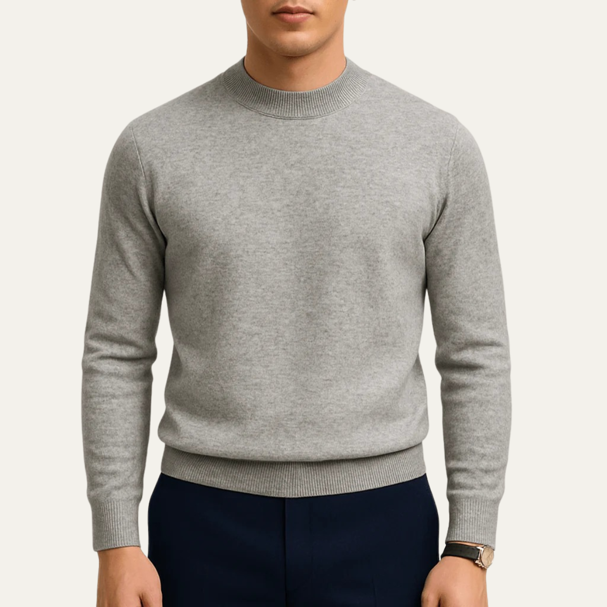 Bram | Men's Crew Neck Sweater Gray