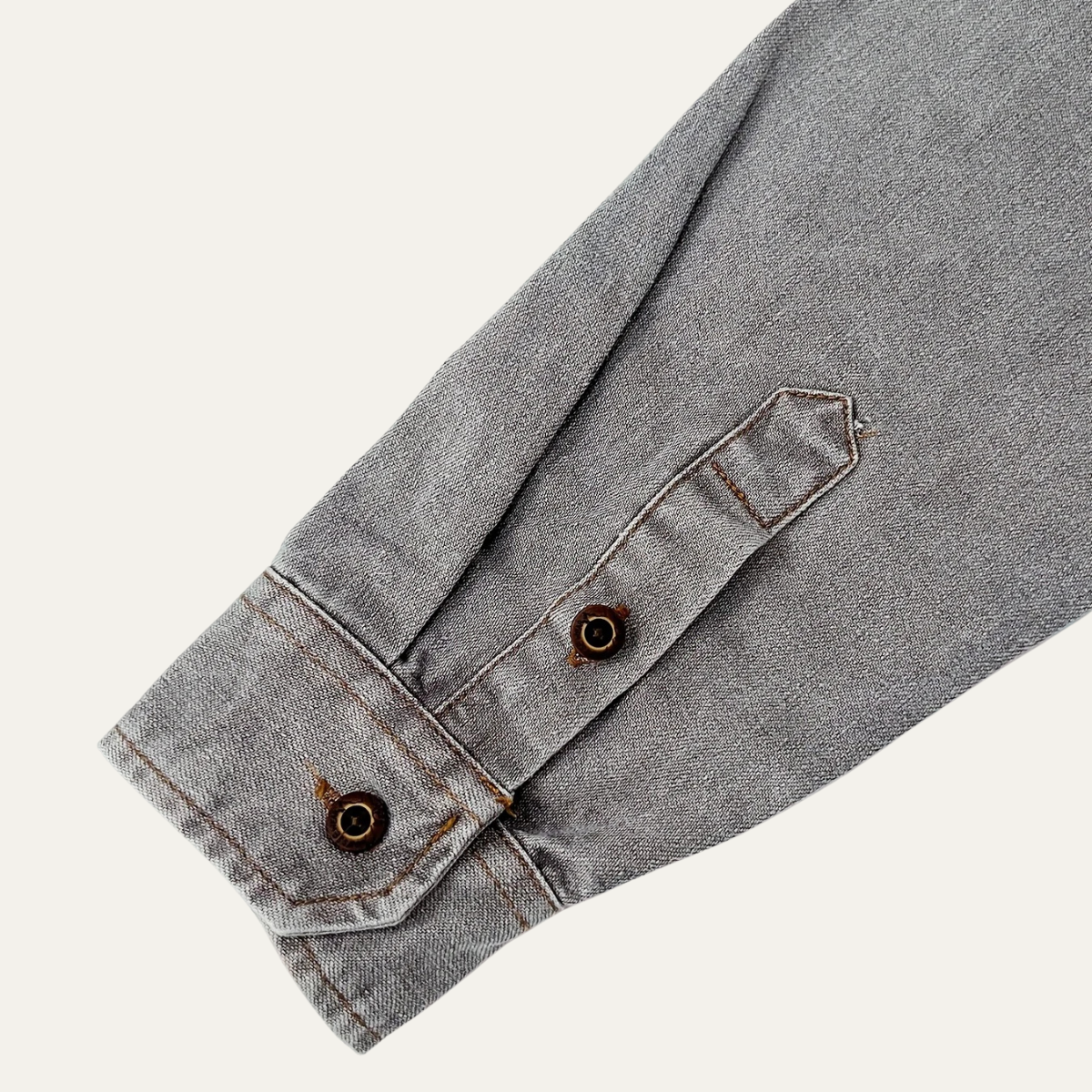Axel | Men's Ripped Denim Shirt Gray Long Sleeve