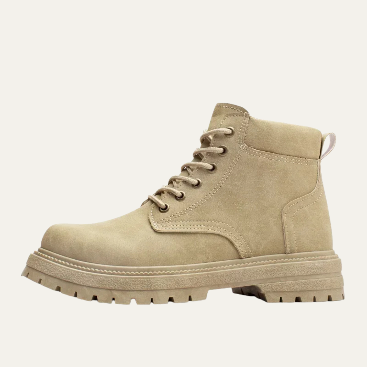 Axel | Men's Lace Up Suede Ankle Boots Cream Lug Sole