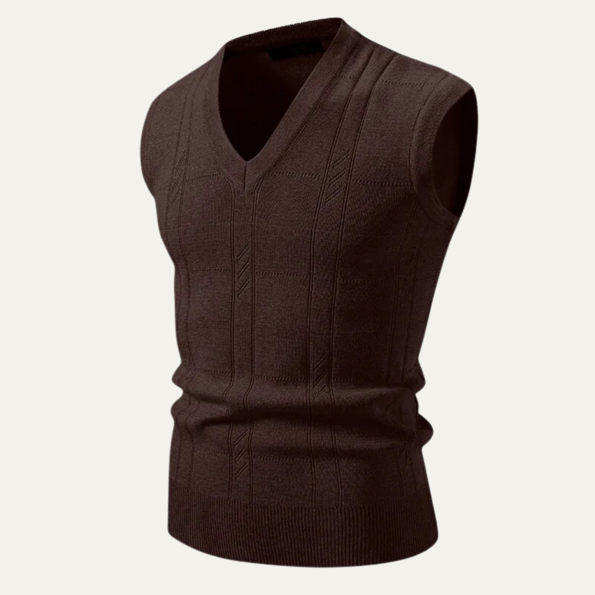 Knox | Men's Cable Knit V Neck Sweater Vest Black