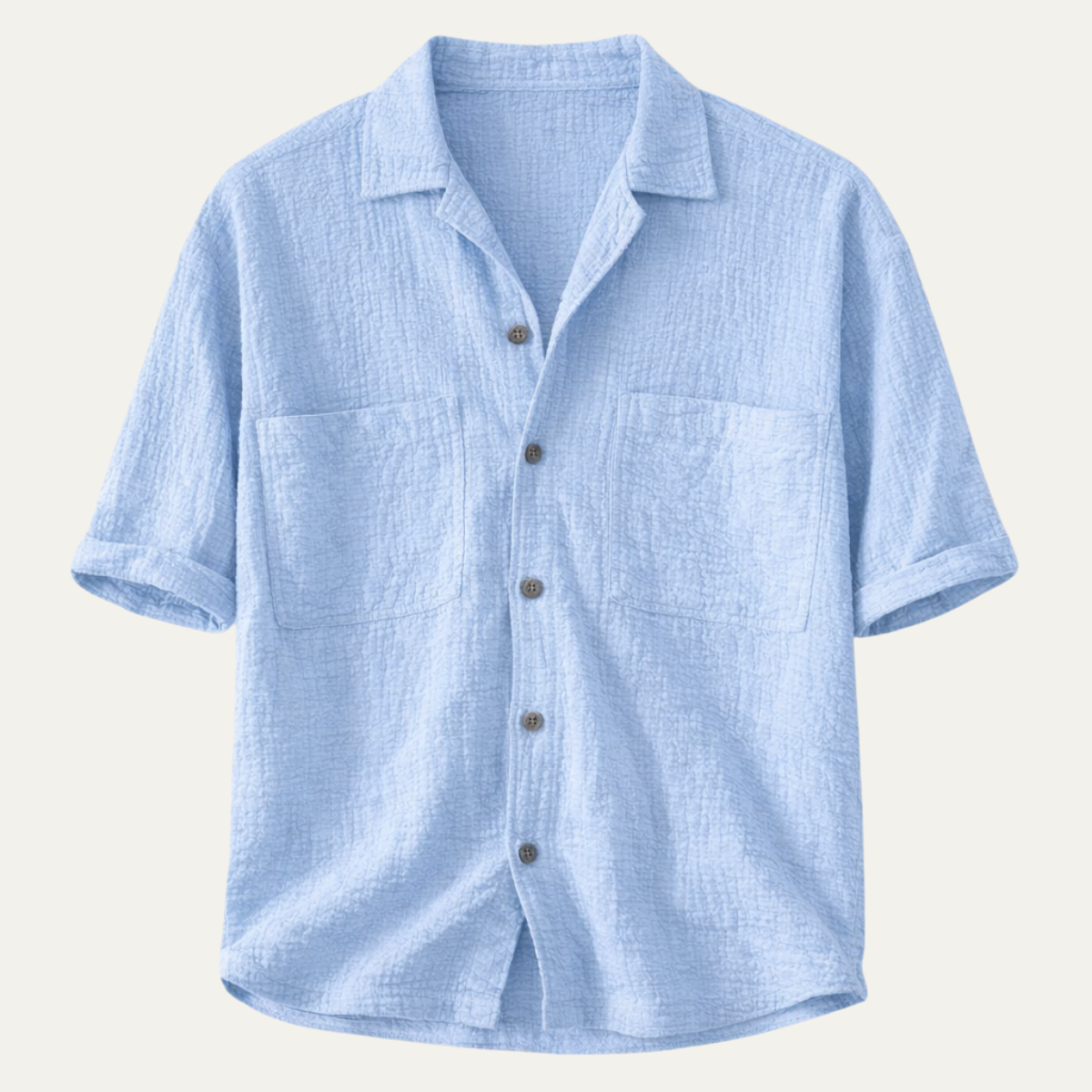 Blake | Men's Casual Relaxed Camp Collar Shirt Light Blue