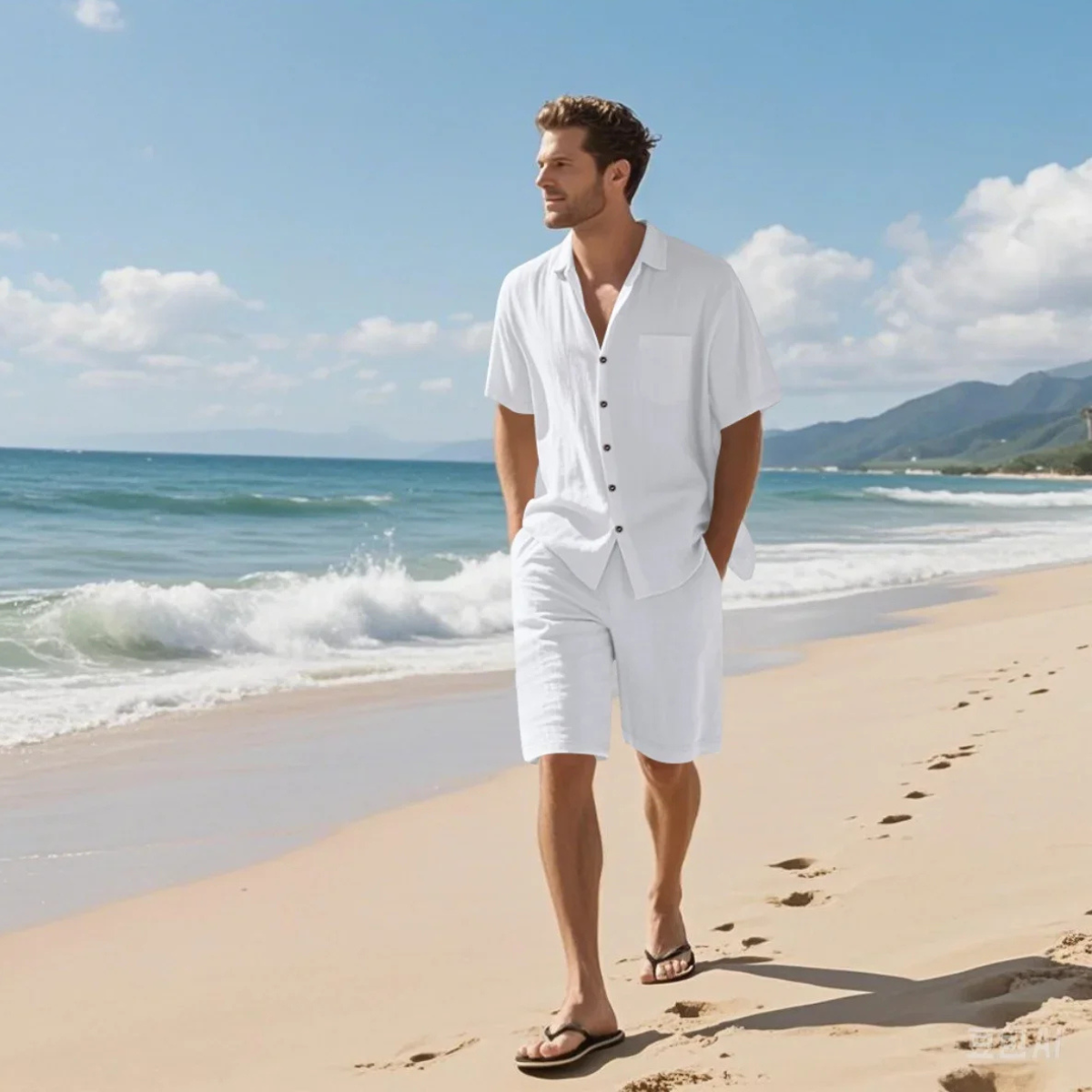 Kai | Men's Sweatsuit Black Short Sleeve Shirt Shorts Set