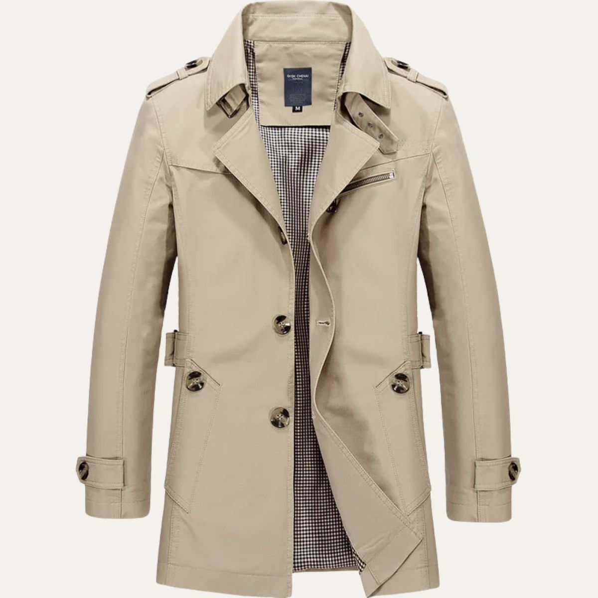 Marco | Men's Casual Trench Coat Olive Double Breasted