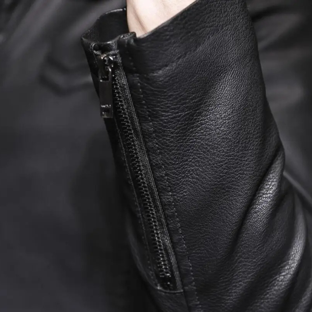 Ezra | Men's Sherpa Lined Leather Jacket Black