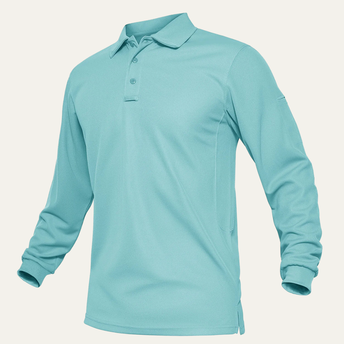 Maxim | Men's Long Sleeve Polo Shirt Teal Quick Dry Casual