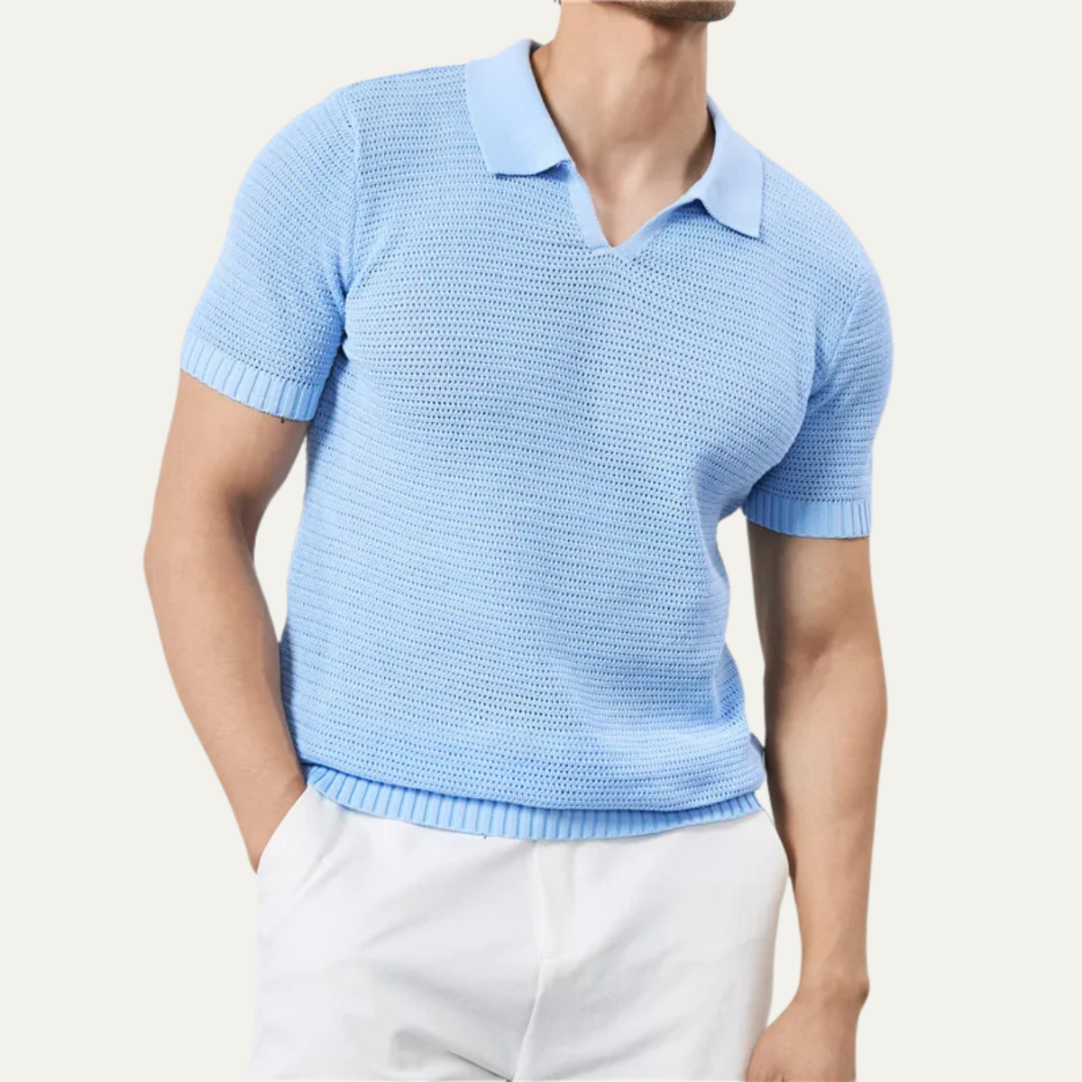 Jasper | Men's Short Sleeve V Neck Sweater Rust