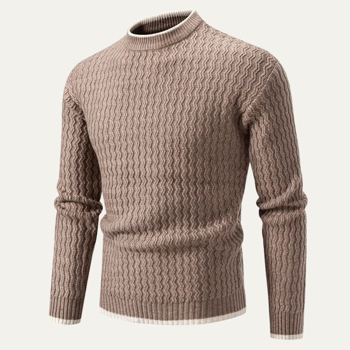 Callum | Men's Crew Neck Sweater Gray Textured Knit