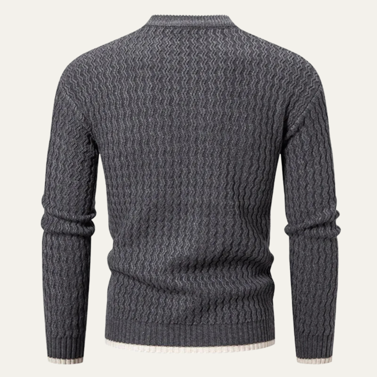 Callum | Men's Crew Neck Sweater Gray Textured Knit