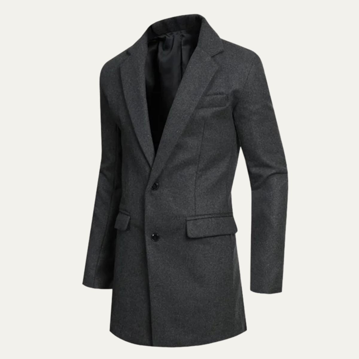 Rowan | Men's Smart Casual Wool Blend Overcoat Gray
