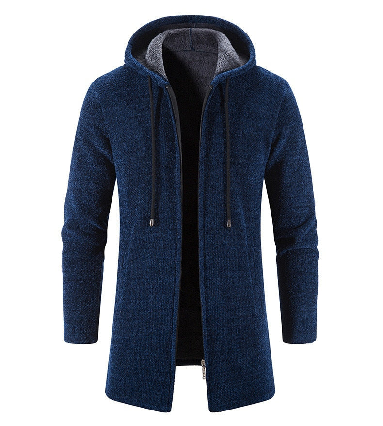 Callum | Men's Wool Hooded Coat Navy
