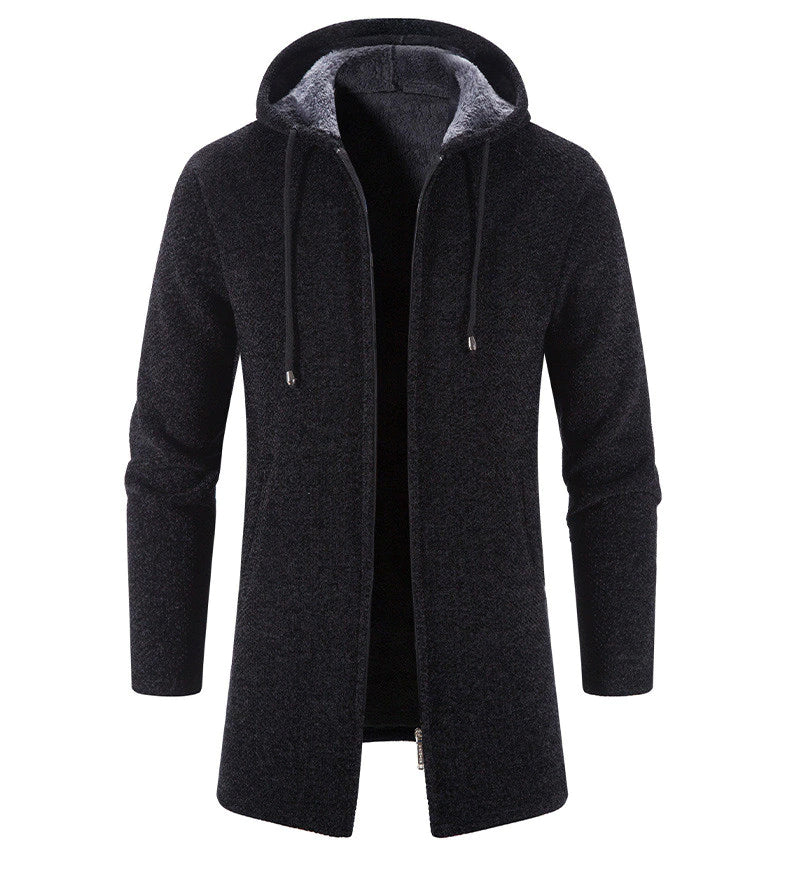 Callum | Men's Wool Hooded Coat Navy