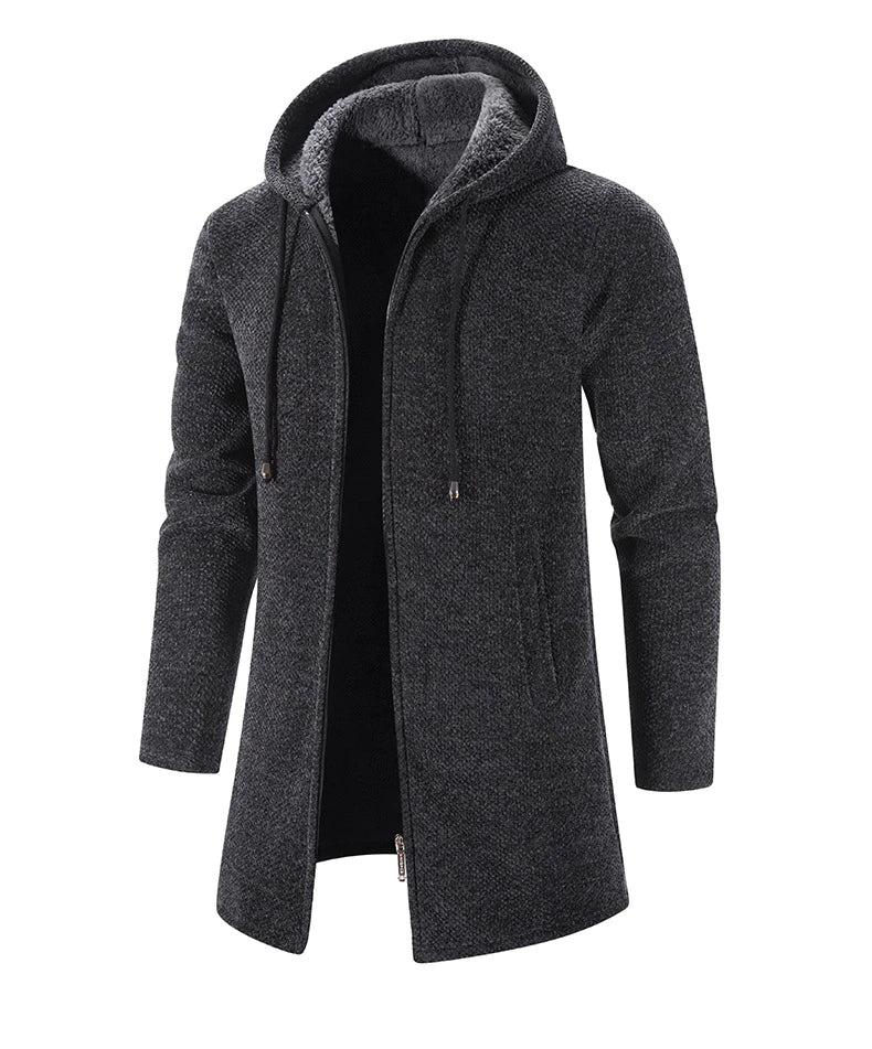 Callum | Men's Wool Hooded Coat Navy