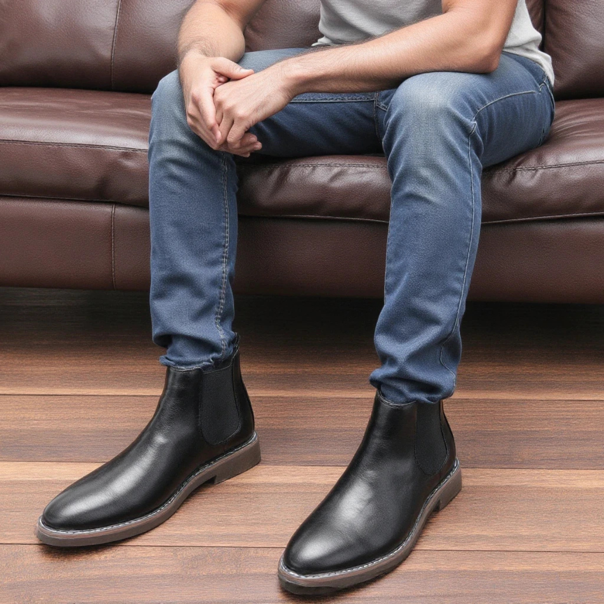 Axel | Men's Leather Chelsea Boots Black