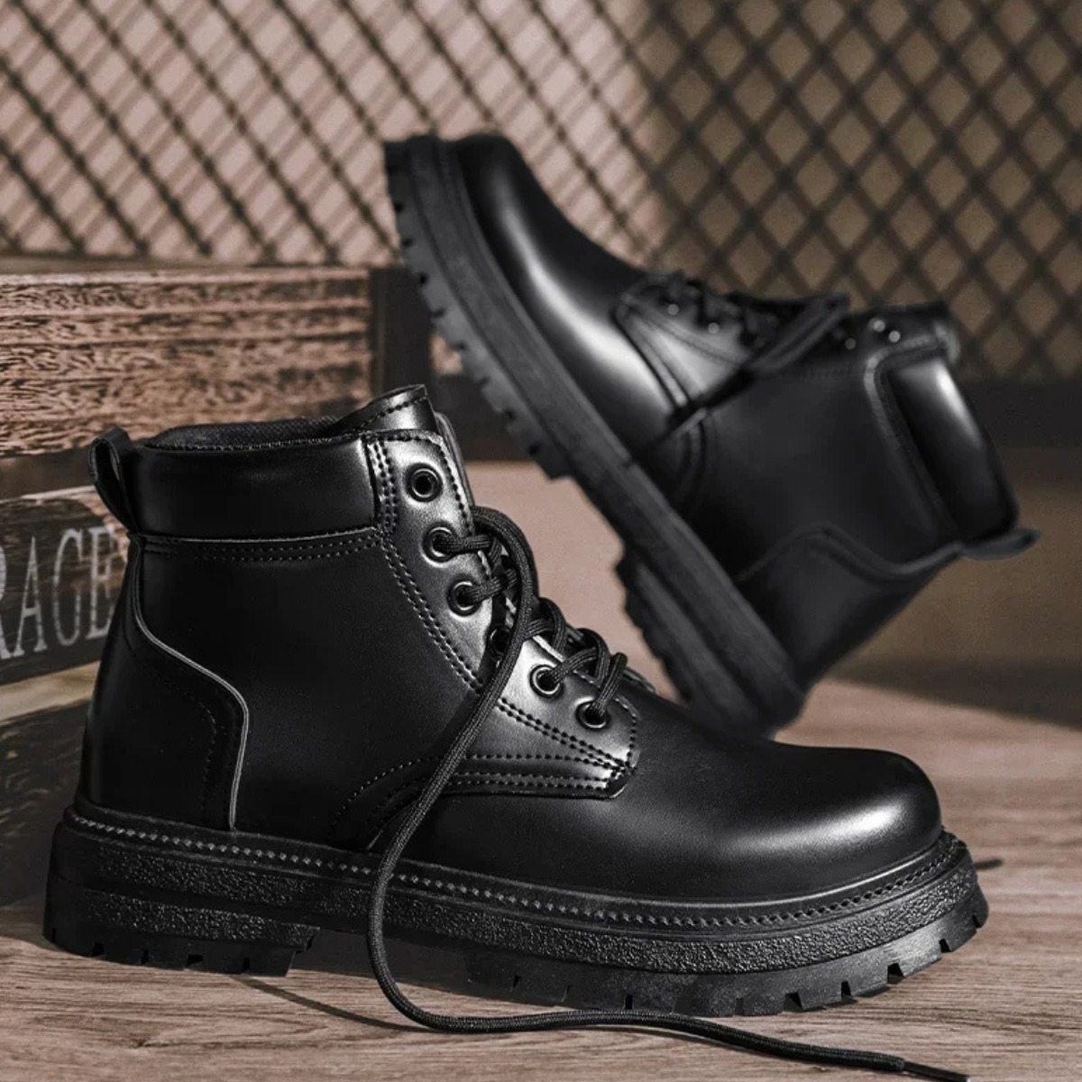 Axel | Men's Lace Up Suede Ankle Boots Cream Lug Sole