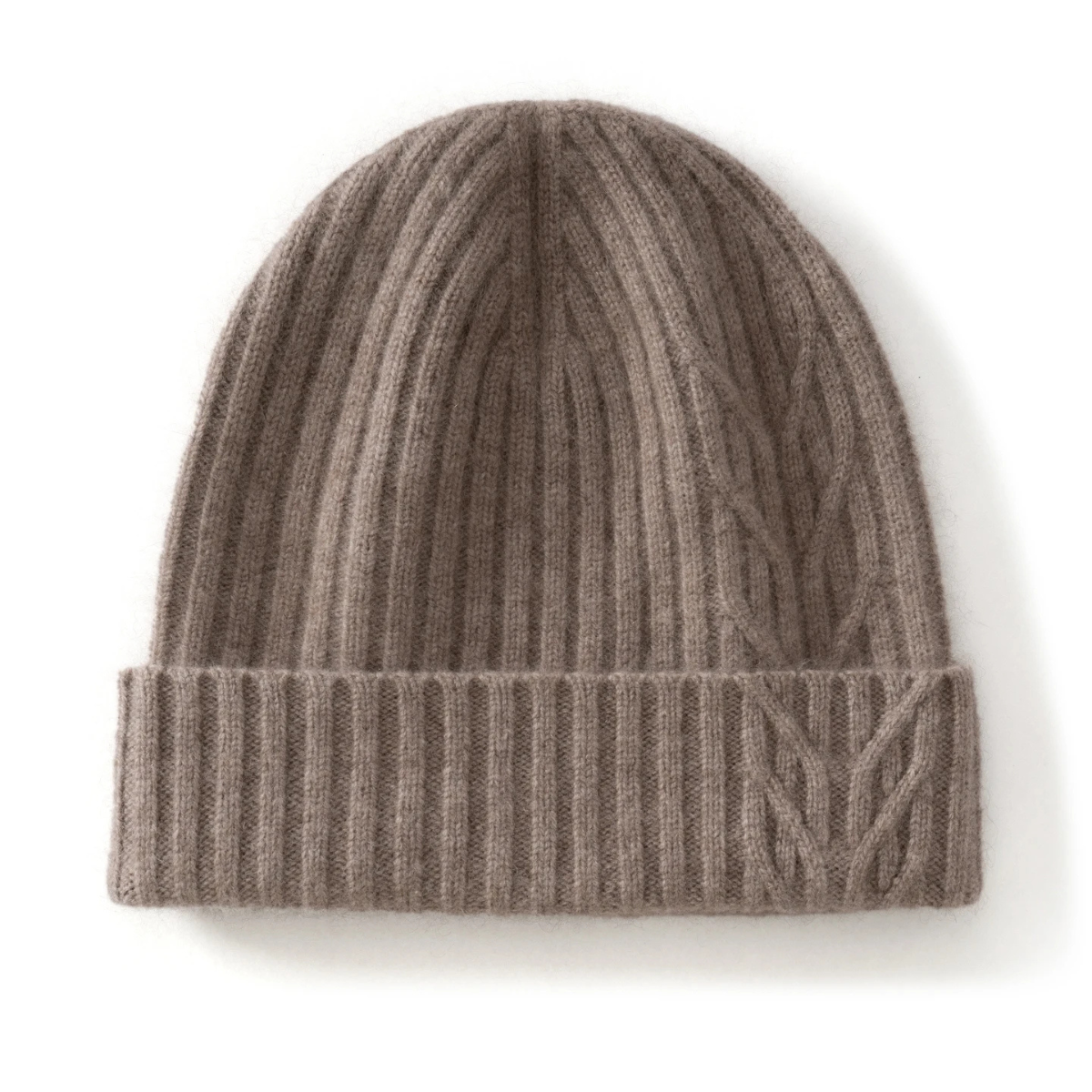 Sage | Men's Ribbed Knit Cashmere Beanie Brown