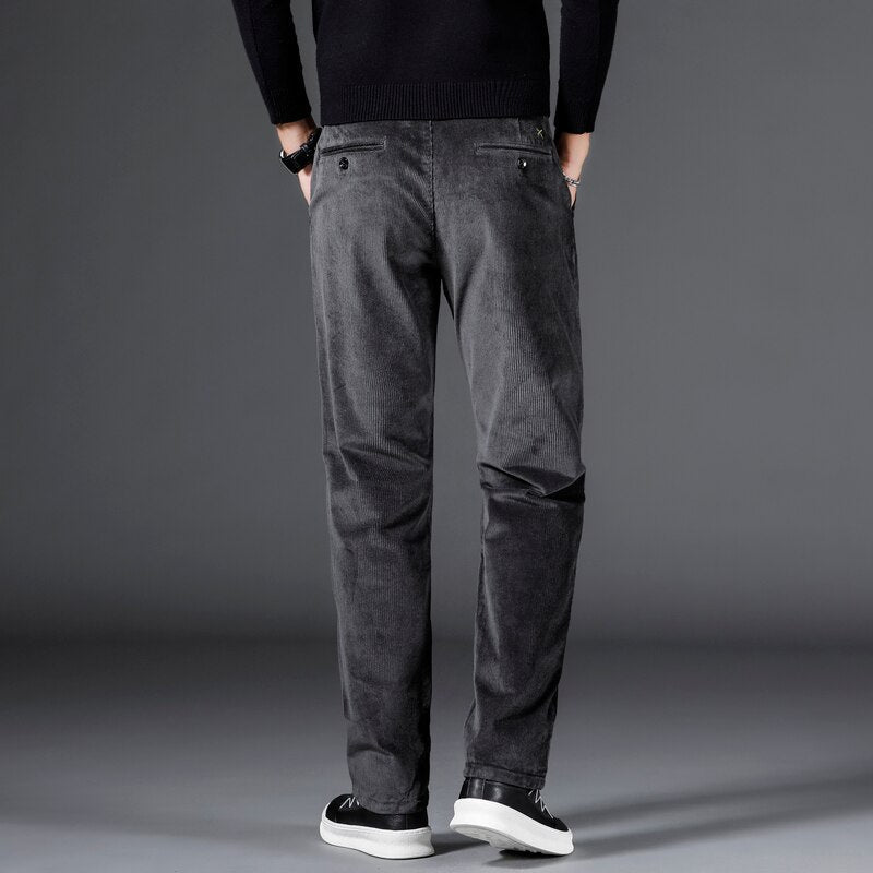 Axel | Men's Corduroy Pants Black Straight Leg