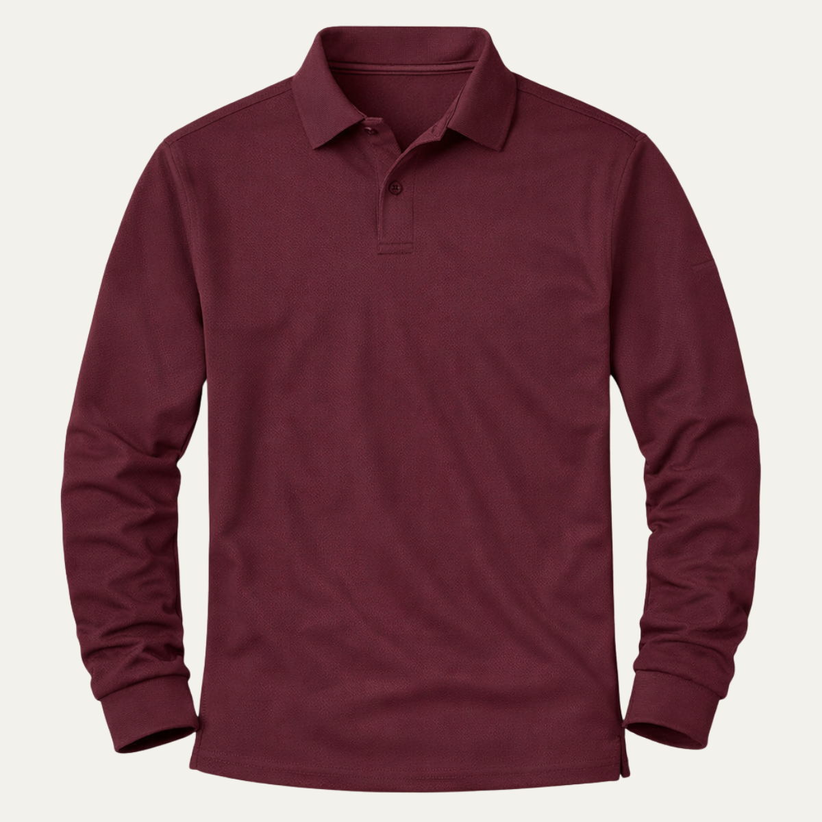 Beau | Men's Long Sleeve Polo Shirt Burgundy