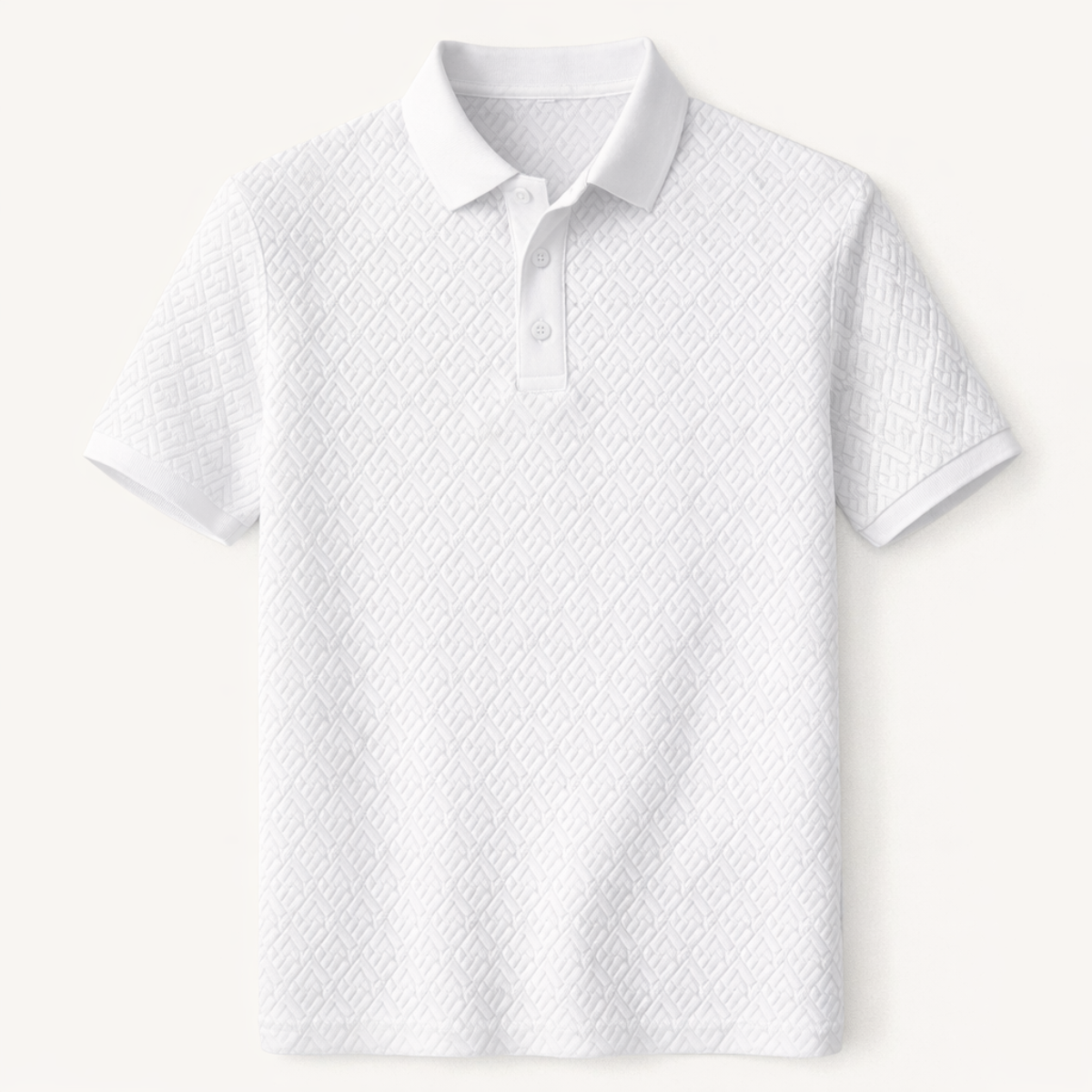 Axel | Men's Textured Polo Shirt White