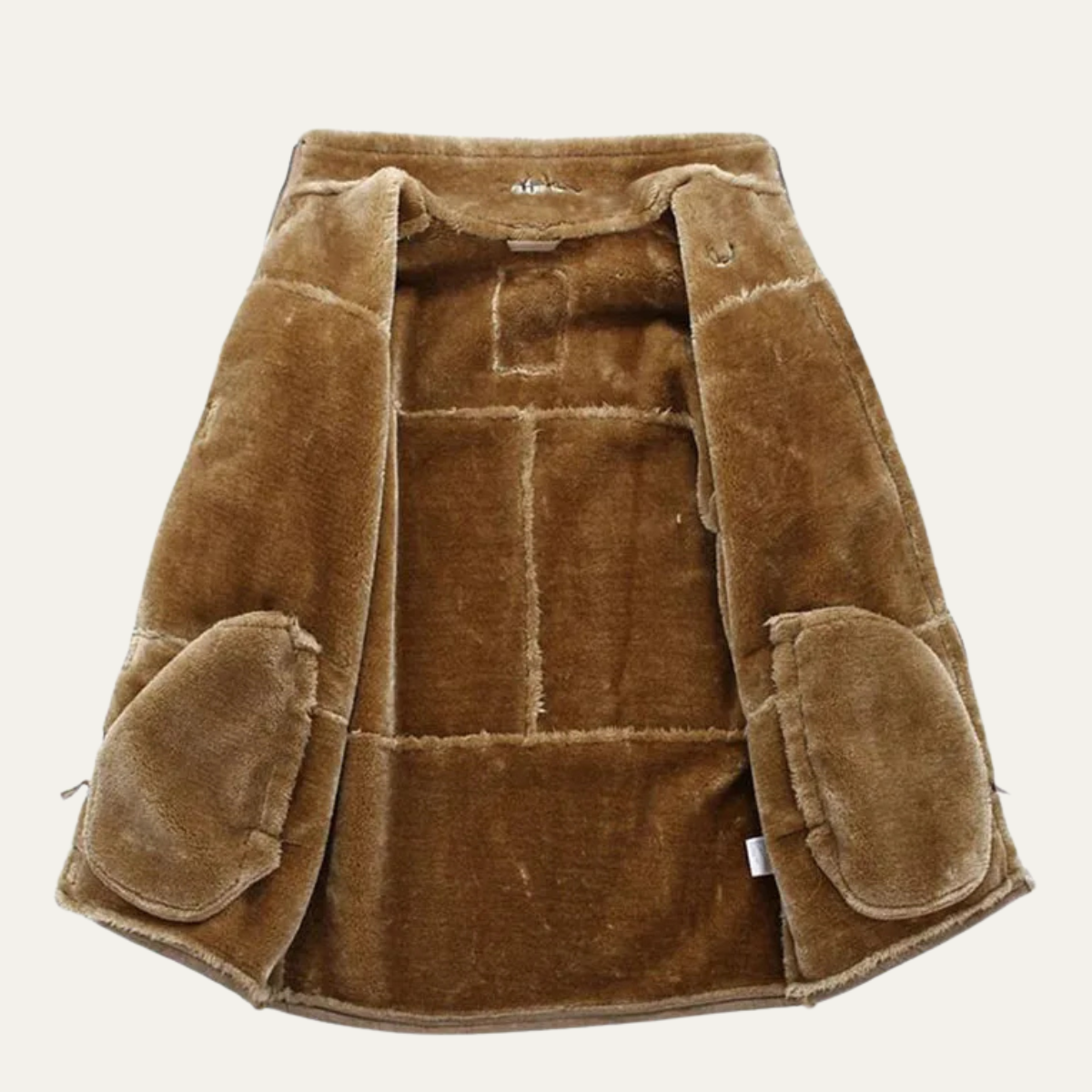Axel | Men's Sherpa Lined Suede Coat Beige