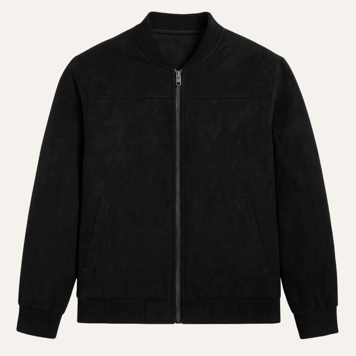 Marco | Men's Casual Suede Bomber Jacket Beige
