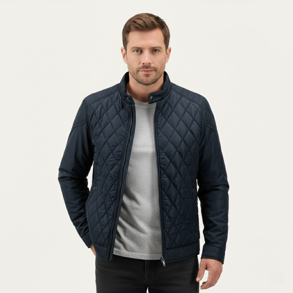 Ash | Men's Quilted Leather Jacket Black