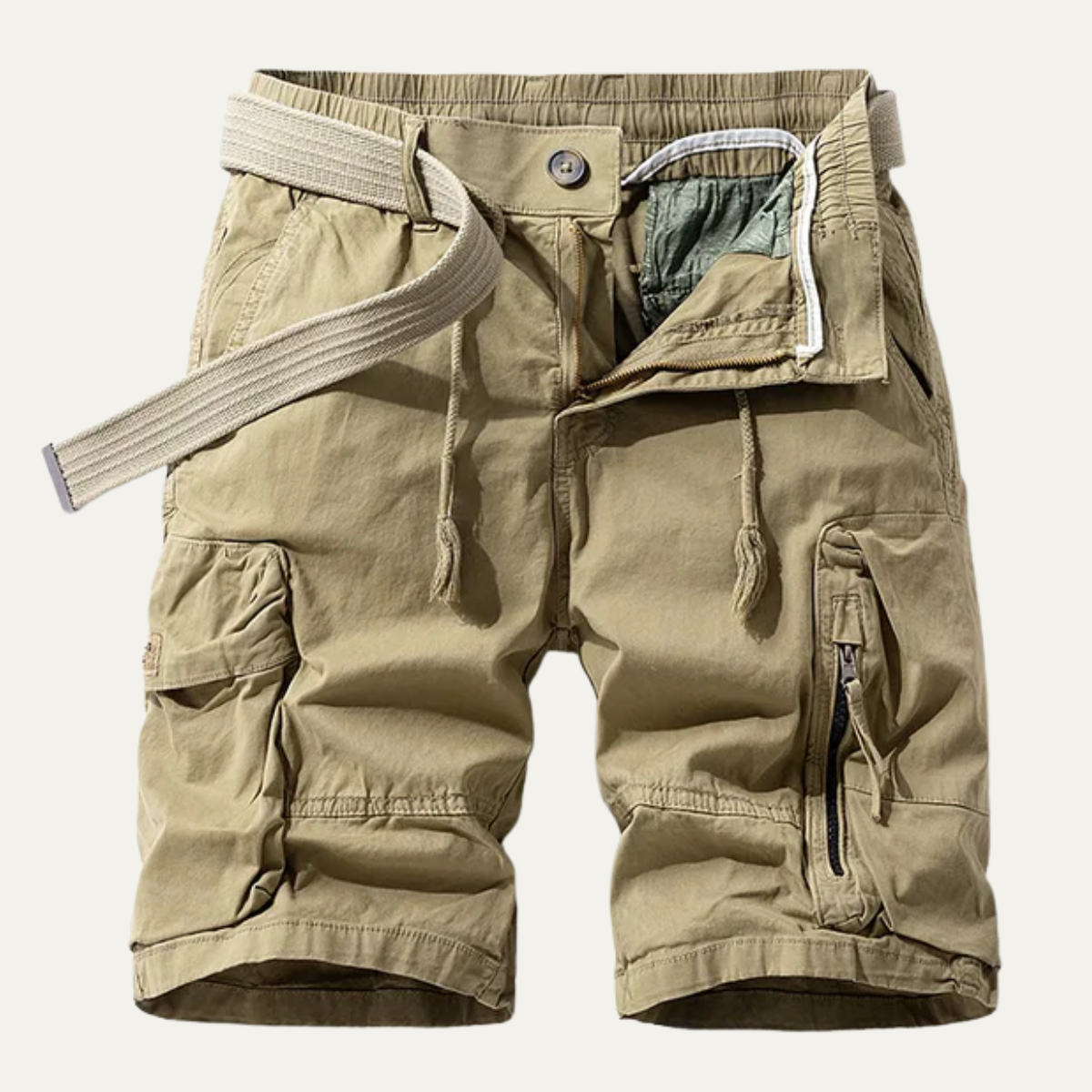 Jude | Men's Cargo Shorts Beige Multiple Pockets