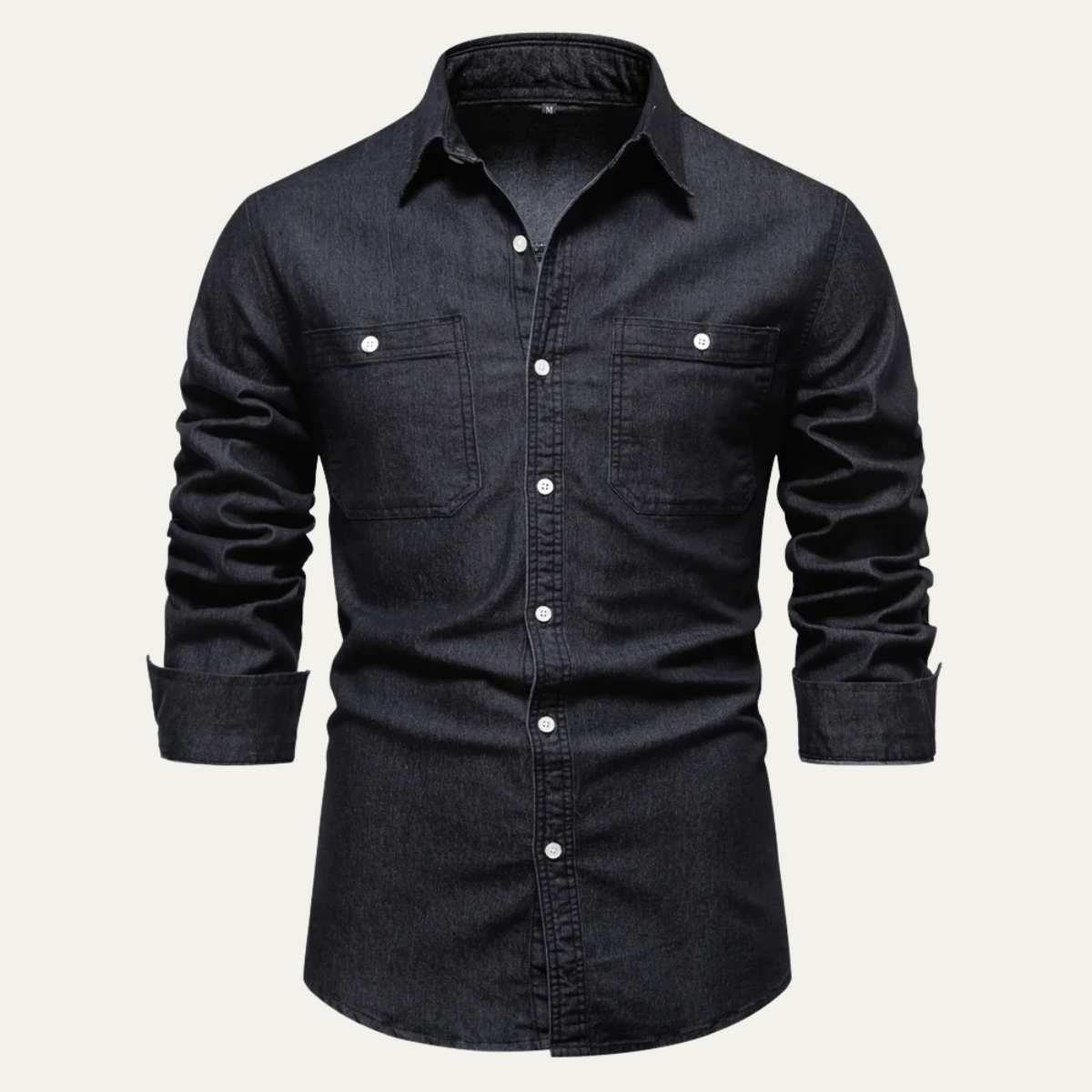 Axel | Men's Dark Wash Denim Shirt Double Pocket Long Sleeve