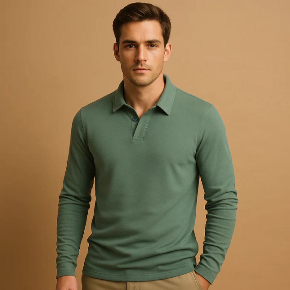Brax | Men's Polo Shirt Navy Long Sleeve Cotton Casual