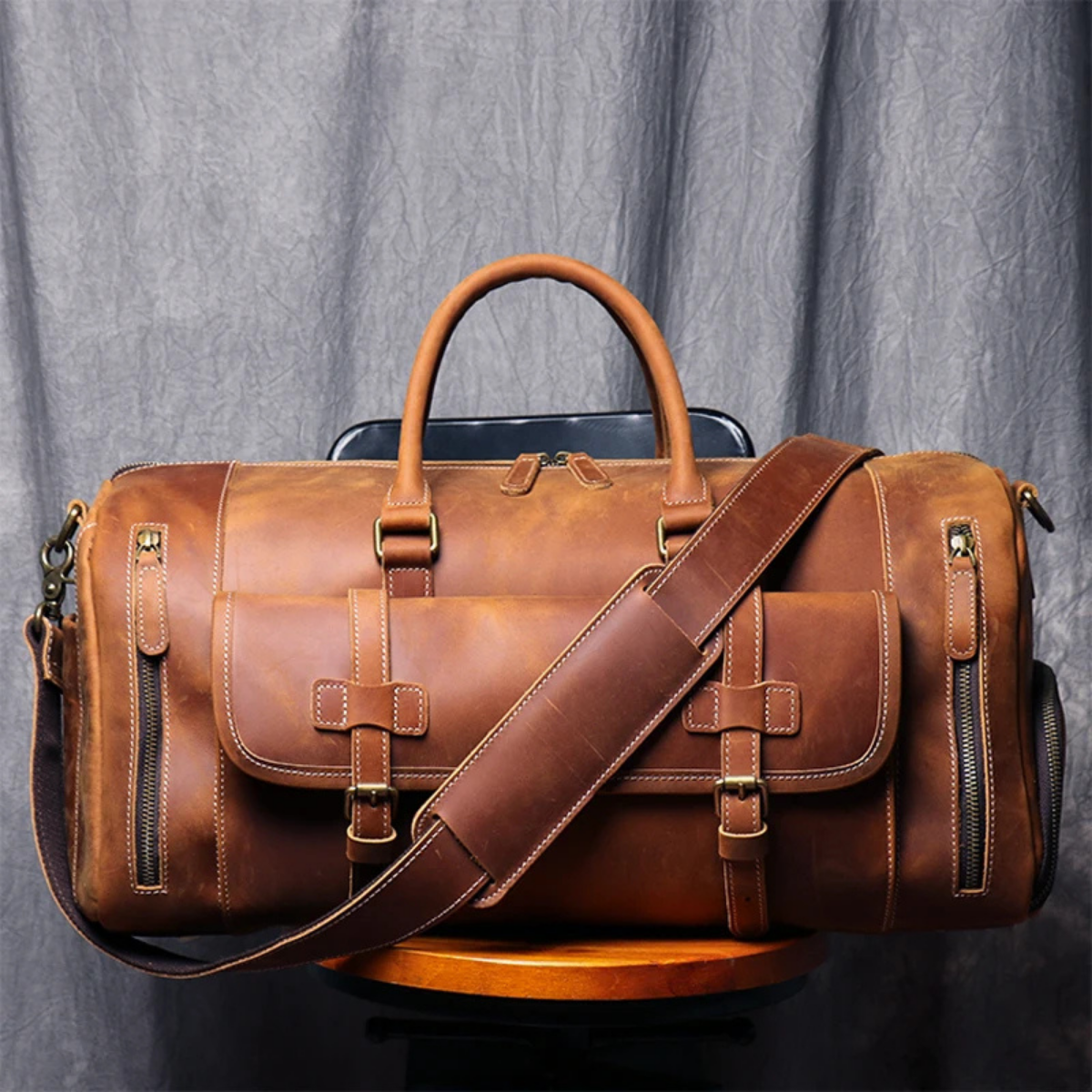 Mougins leather duffle bag