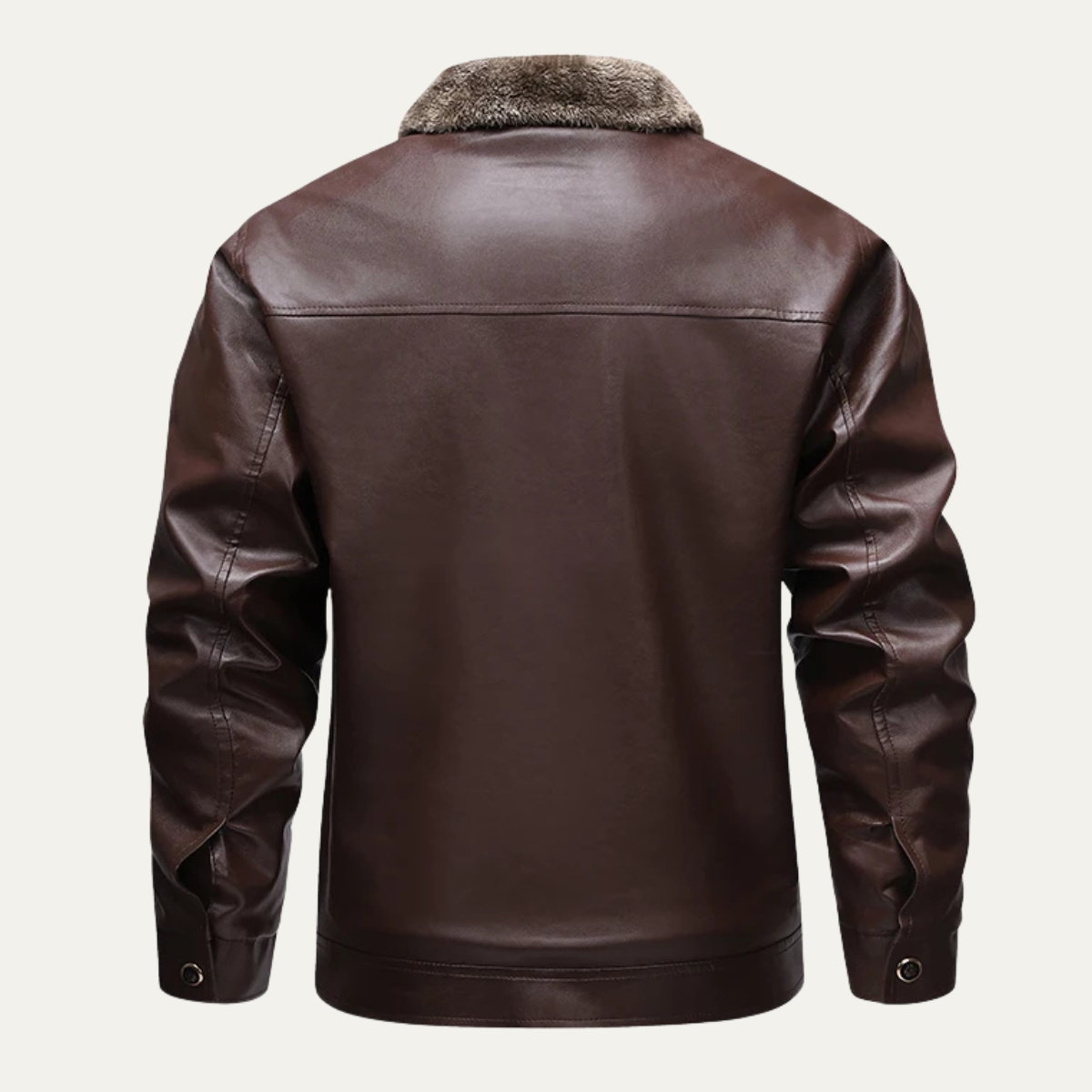 Voss | Men's Leather Jacket Black Fleece Lined