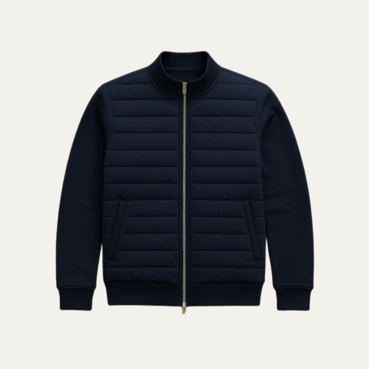 Jude | Men's Quilted Puffer Jacket Navy Zip Up
