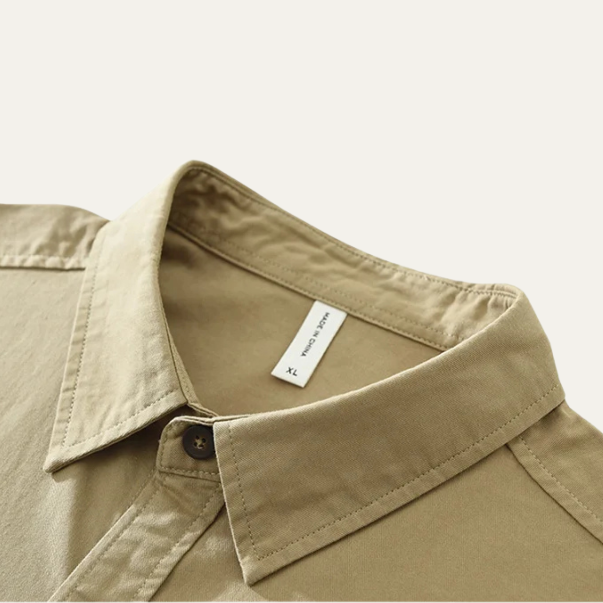 Jude | Men's Casual Button Up Shirt Khaki Long Sleeve
