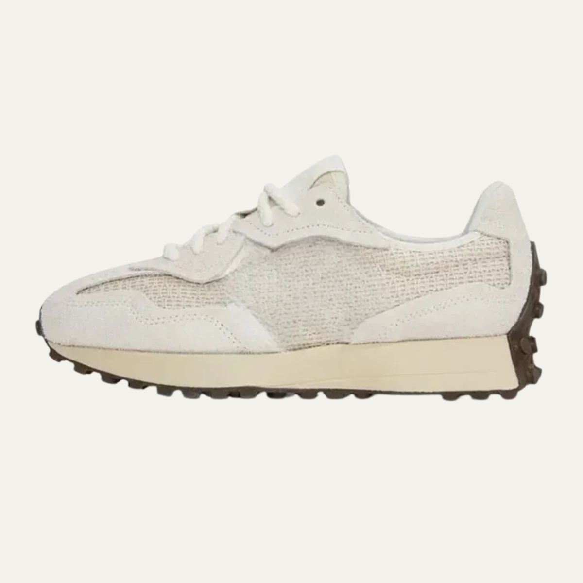 Asher | Men's Retro Running Trainer Cream Canvas