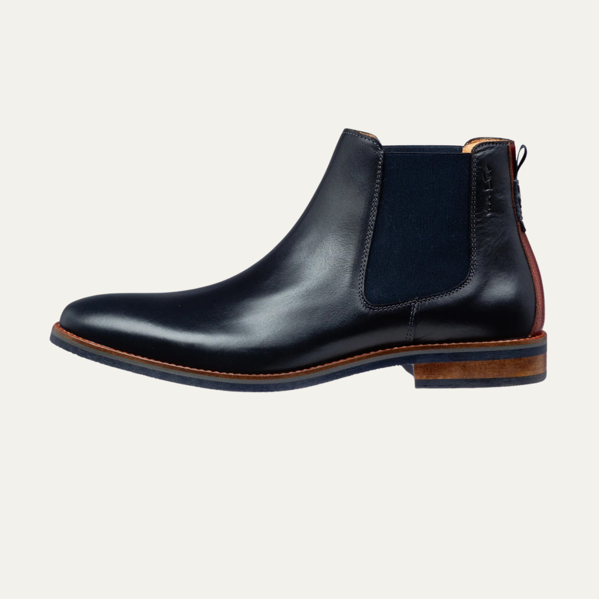 Kai | Men's Leather Chelsea Boot Cognac Black Sole
