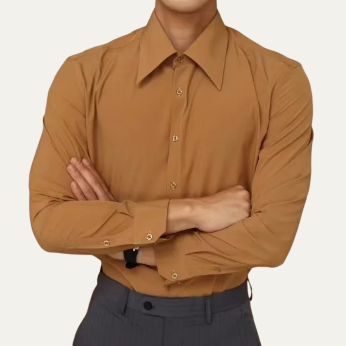 Axel | Men's Dress Shirt Black Long Sleeve Button Up