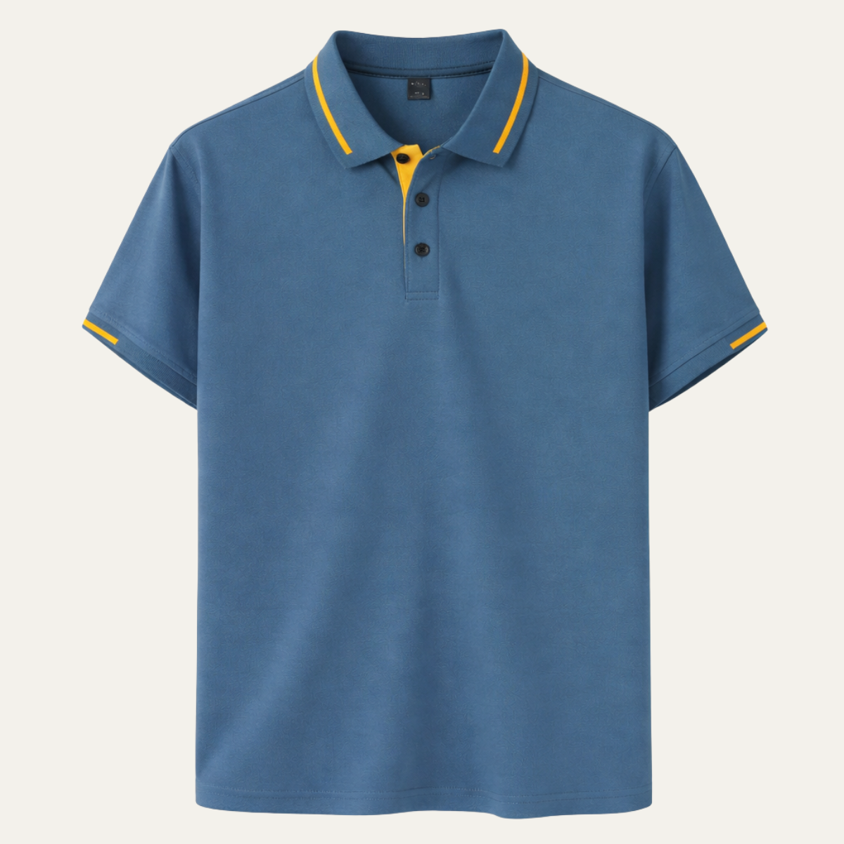 Axel | Men's Polo Shirt Light Blue Gold Trim